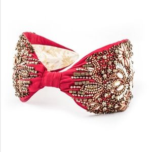 Elegant Red Beaded Headband